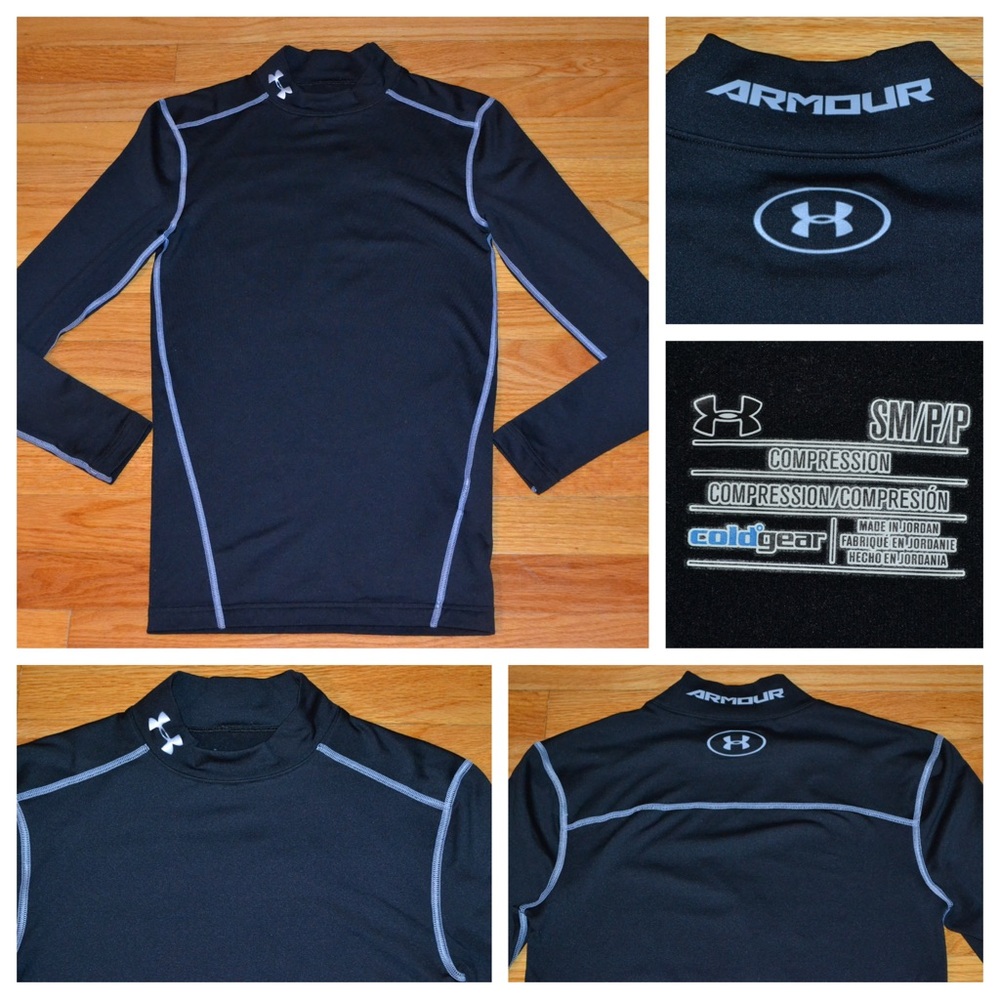 Men’s Under Armour black Cold Gear compression long-sleeve top, size S